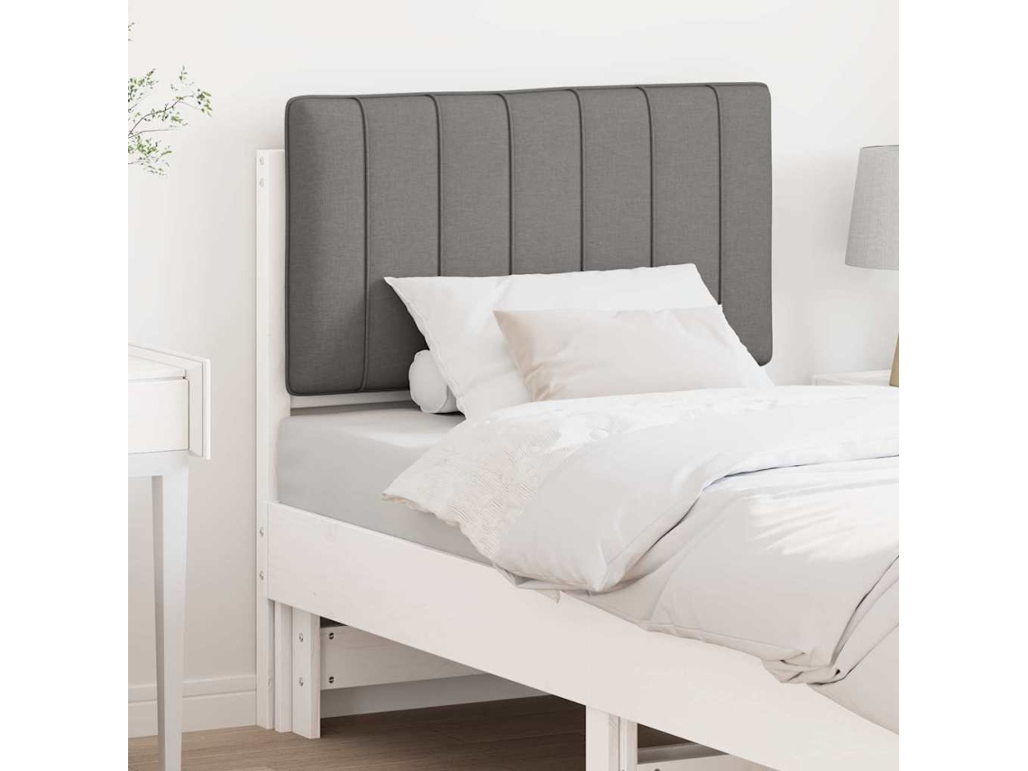 Vidaxl Cabeceira Estofada Com Cabeceira Branco E Cinza Claro 75 Cm