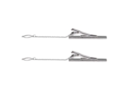 2026 2 Clips de Corbata de Acero Inoxidable Tono Plata Práctico para Hombres Con Resorte Y Diseño Simple