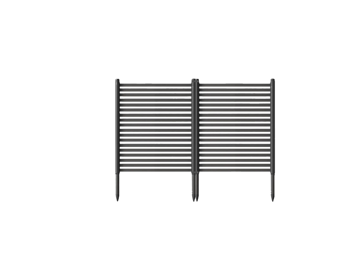 Cerca De Jardim, Design Modular, Material Resistente Às Intempéries, Preto