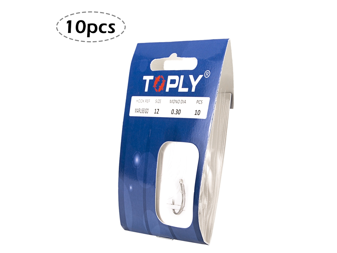 Anzóis de Pesca com Linha Aço Carbono 10pcs