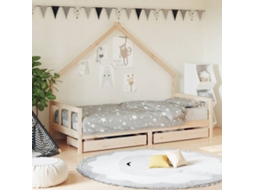 Vidaxl Estrutura De Cama Infantil C/ Gavetas 90x200 Cm Pinho Maciço
