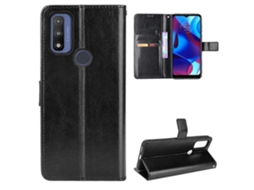 Capa De Couro Horizontal Com Textura Crazy Horse Para Motorola Moto G Pure, Com Suporte, Compartimentos Para Cartões E Cordão.