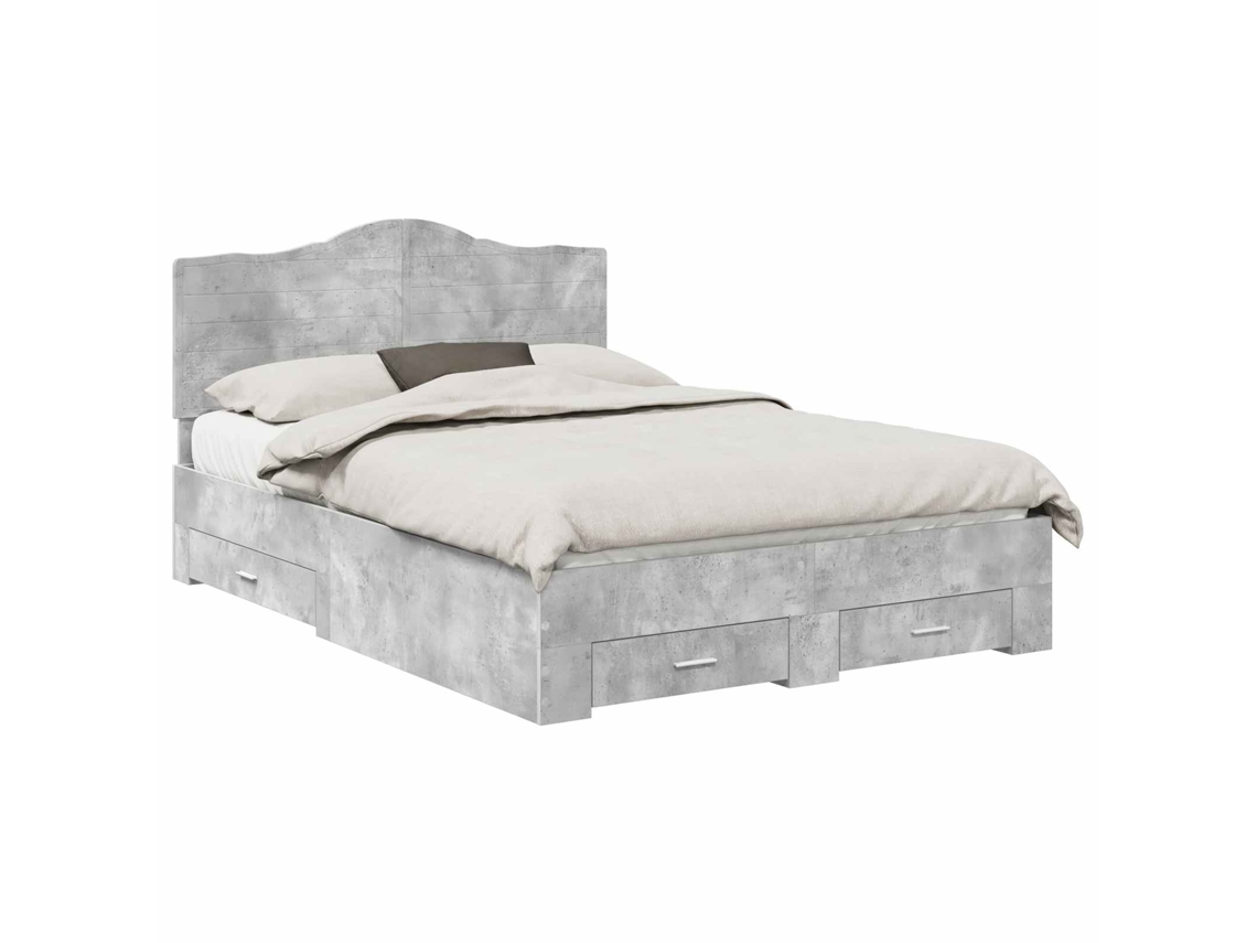 Estrutura da Cama Cinzento MAISON EXCLUSIVE em Madeira Processada 140x190 cm
