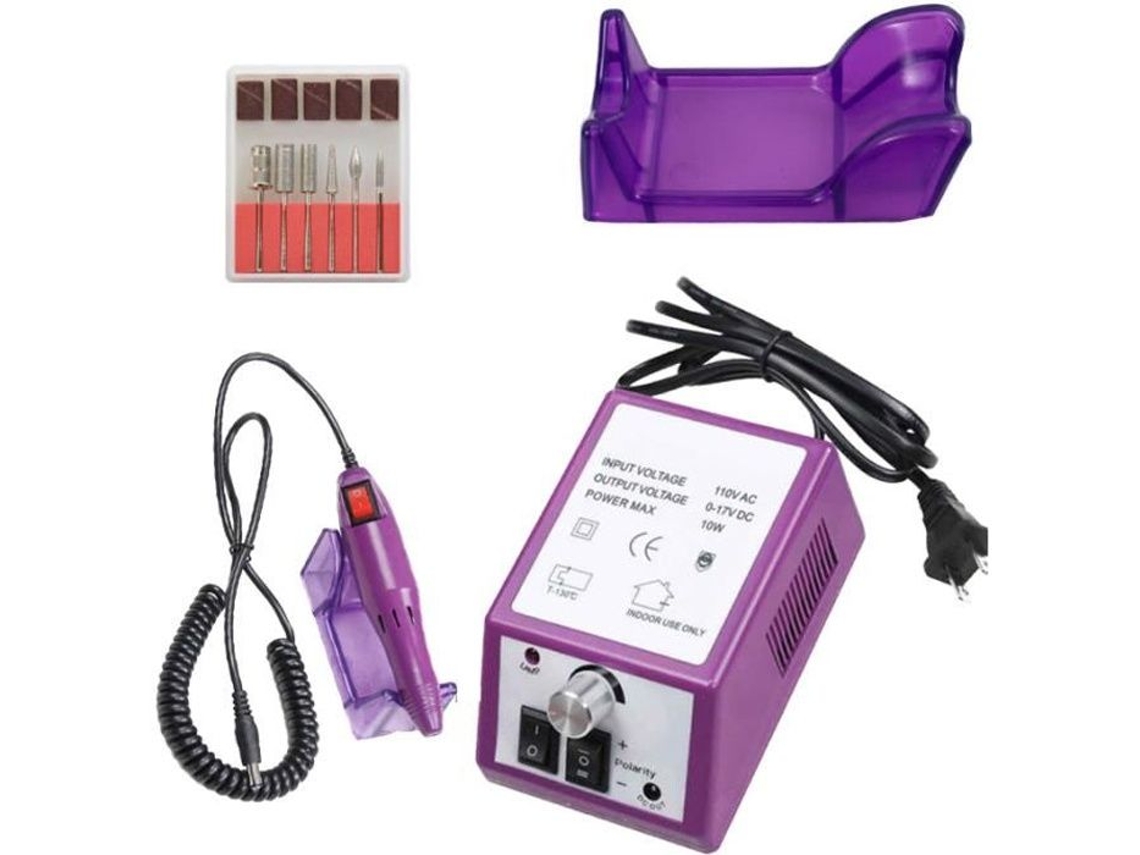 Conjunto violeta profissional kit de broca de unhas polidor arquivo broca de unhas dispositivo elétrico para manicure pedicure S/MARCA