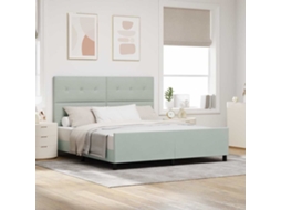 Vidaxl Cama Box Com Cabeceira Cinzento-claro 180 X 200 Cm Veludo