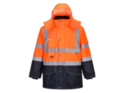 Parka De Alta Visibilidade 7 Em 1 Contraste Tráfego / Amarelo Marinho / M Portwest