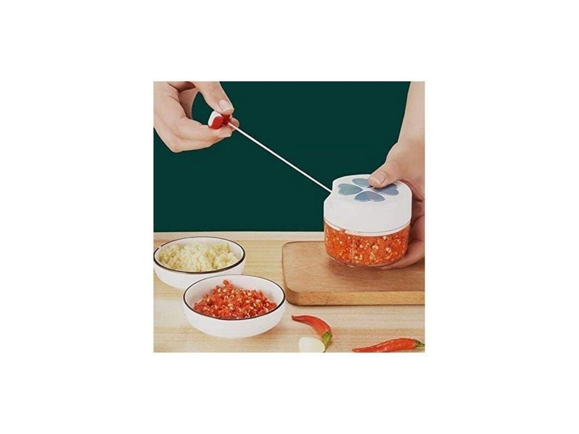 Mini Cortador Manual De Cebola E Legumes Com Cordão, Picador De Cozinha, Cor Azul Pzcc Aquaforge