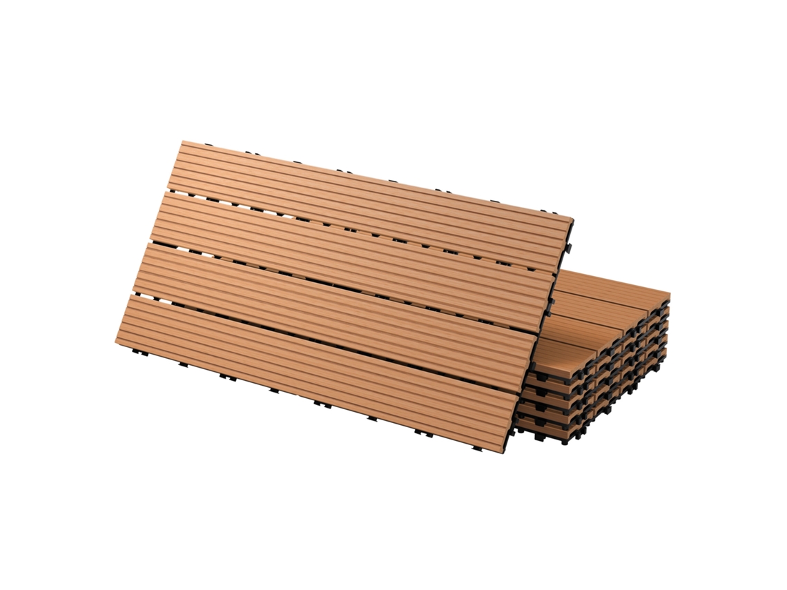Ecd Germany Telhas Para Pátio De Wpc 60x30 Cm 30 Peças Por 5m²castanho Claro