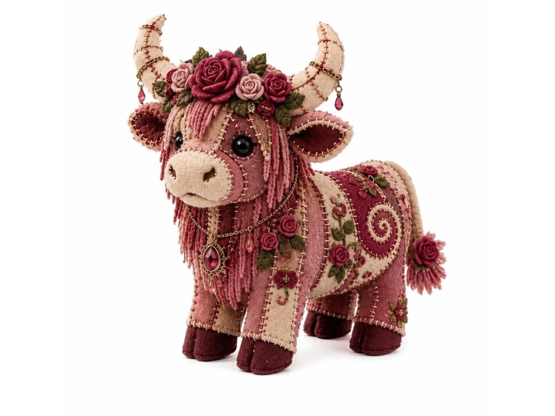 Kit De Costura E Patchwork (vaca Highland Rosa)