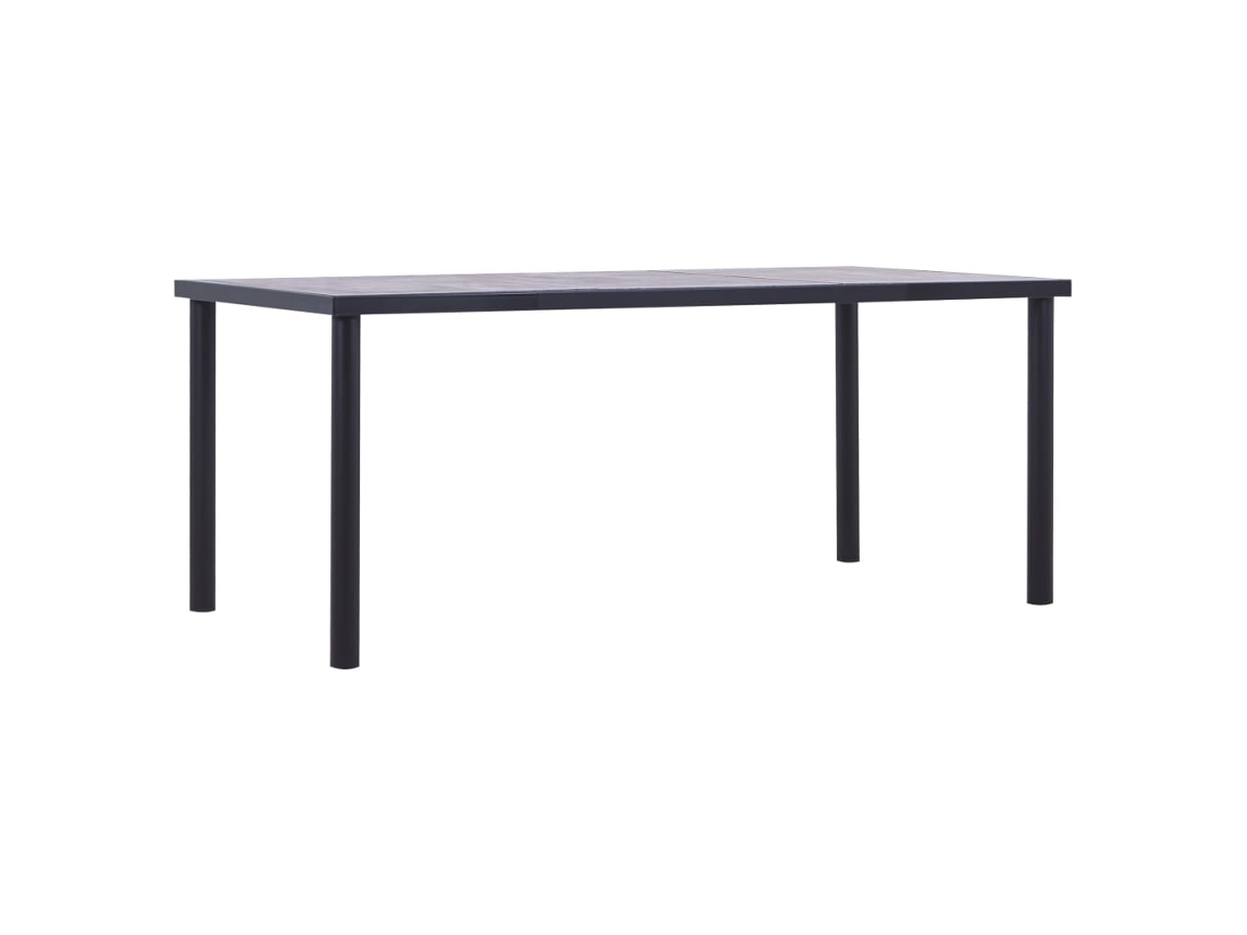 Vidaxl Mesa De Jantar 180x90x75 Cm Mdf Preto E Cinzento Cimento