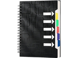 Caderno Espiral para Trabalho, 120 Páginas, Encadernação em Espiral, Pautado com Margens, Tamanho A5, Fy BRILVIBERA