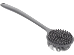 Escova De Banho Silicone Com Cabo Longo, Cinza, Escova Esfoliante Multifuncional Para Banho E Massagem Corporal