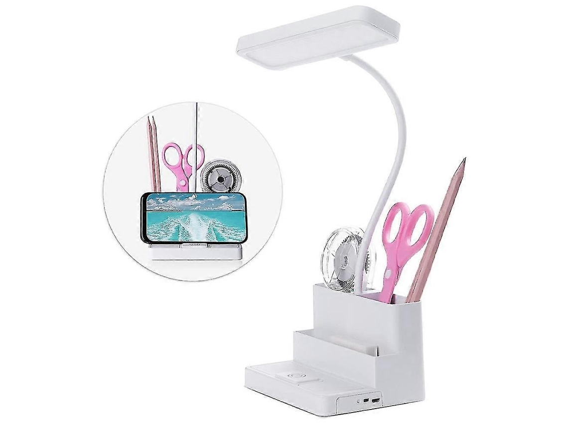 Lurelia Candeeiro Led De Mesa Com Suporte 36,5 Cm 3 Cm 3 Modos Pescoço De Ganso Branco