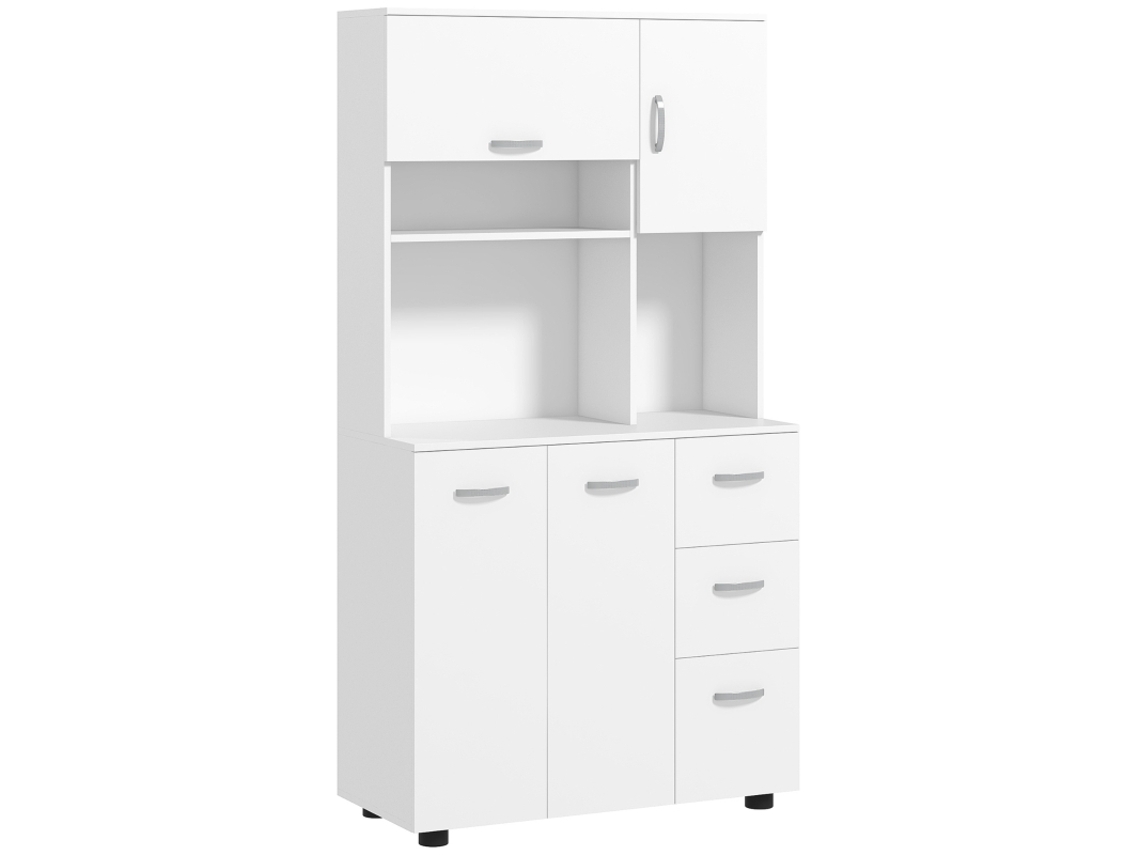Armário 3 Gavetas e 3 Prateleiras 89x39x168 Branco VOLTEDGE