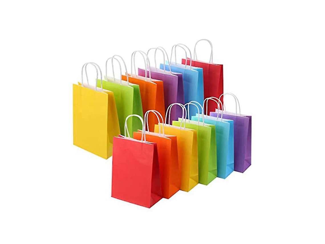 Conjunto De 30 Sacolas De Presente Com Alças, Ideais Para Festas, Compras, Casamentos, Natal E Outras Ocasiões Especiais, Em Cores Sortidas. Aquaforge