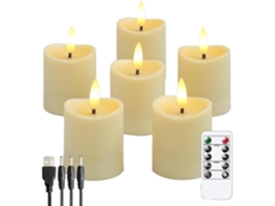 Velas De Led, Velas Com Efeito De Chama Tremulante, Velas Recarregáveis, Velas Reais Com Luz Branca Gokoco
