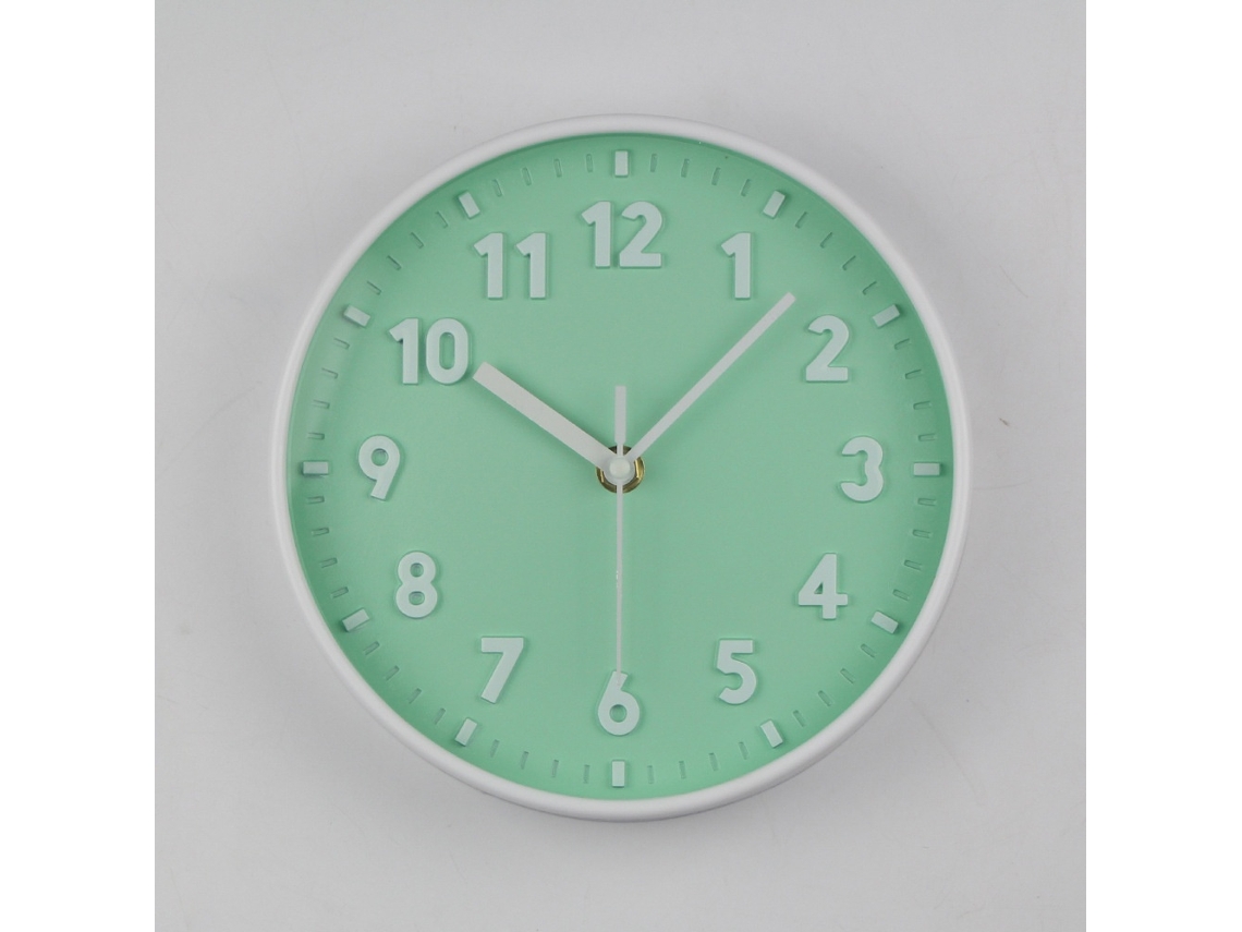 Relógio De Parede Minimalista Moderno 8 Polegadas 8,00 Polegadas, Em Plástico, Silencioso, Sem Tique-taque, Números Grandes, Formato Elegante Tressino
