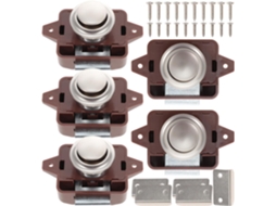 Conjunto De 5 Travas Botão Sem Chave Para Portas Armários E