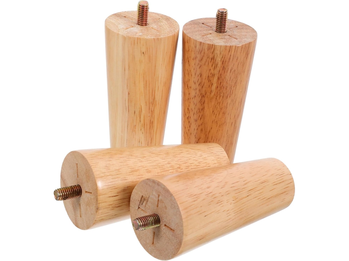 Conjunto De 4 Pés Madeira Maciça Para Móveis, Estilo Moderno, Para Mesas, Cadeiras E Sofás
