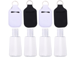 Conjunto De 4 Frascos De Neoprene Recarregáveis De 30ml, Branco.