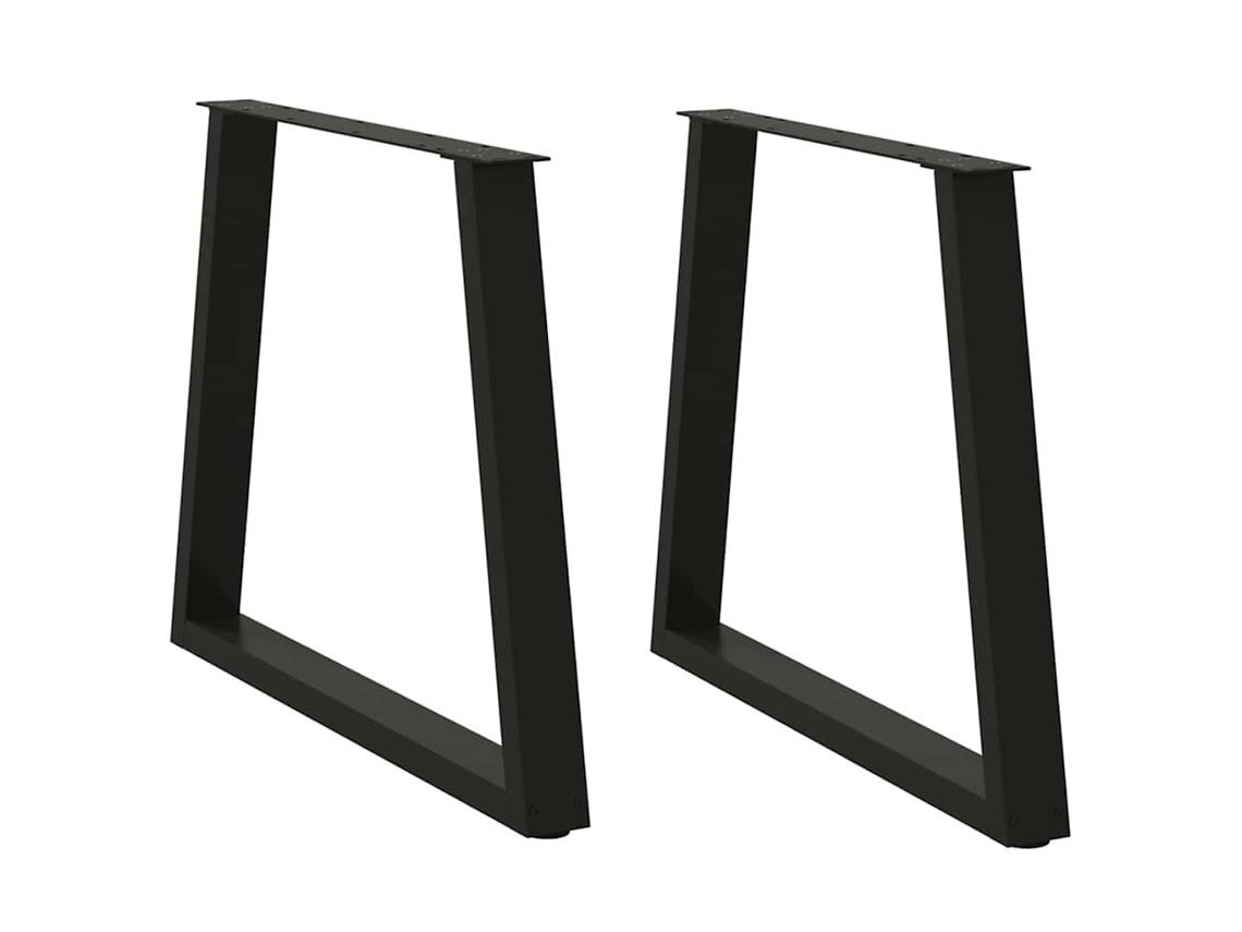 Conjunto 2 Perna Da Mesa De Jantar Vidaxl Preto Aço (80 X (72-73.3) Cm)
