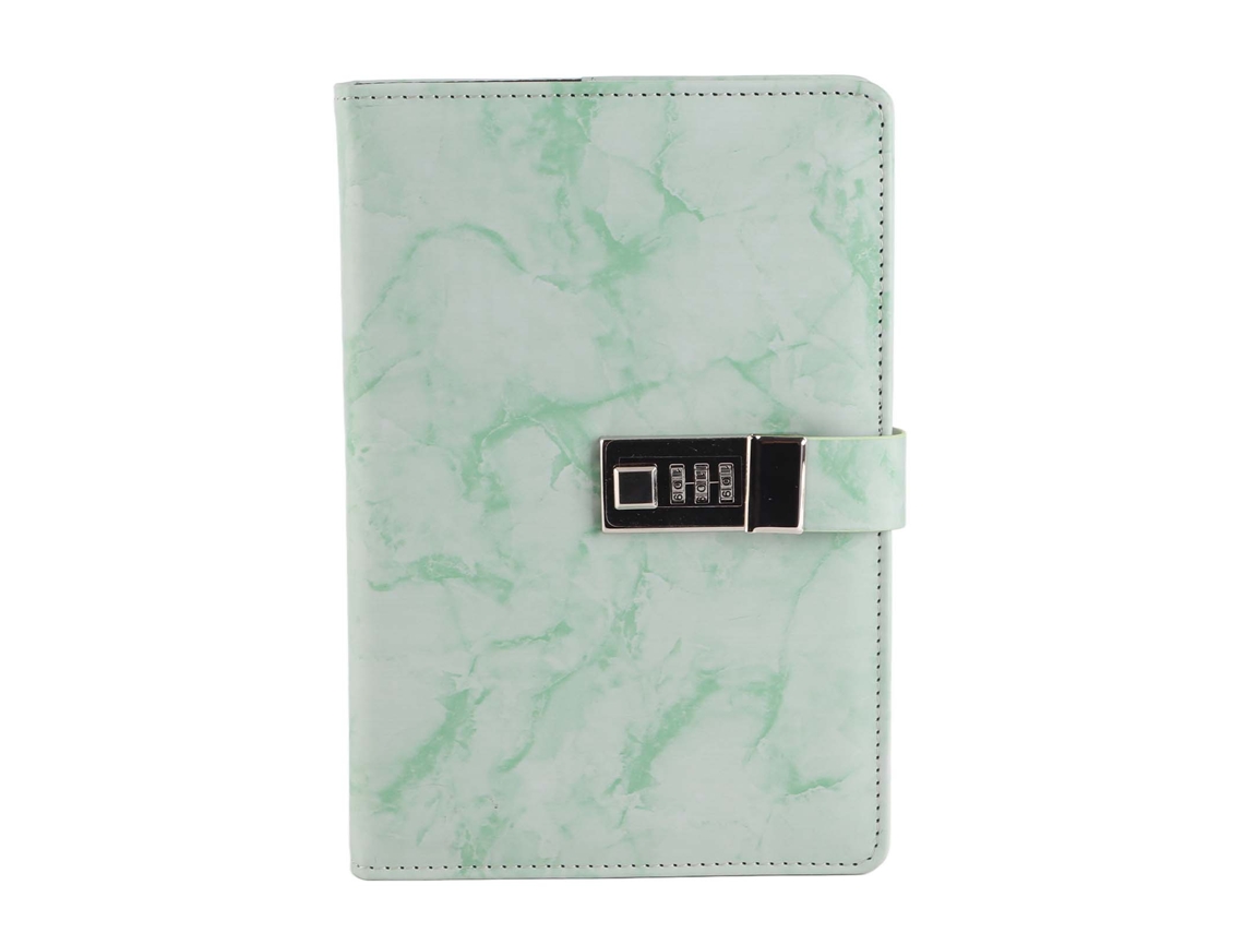 Caderno A5 Couro Pu Fechadura Senha