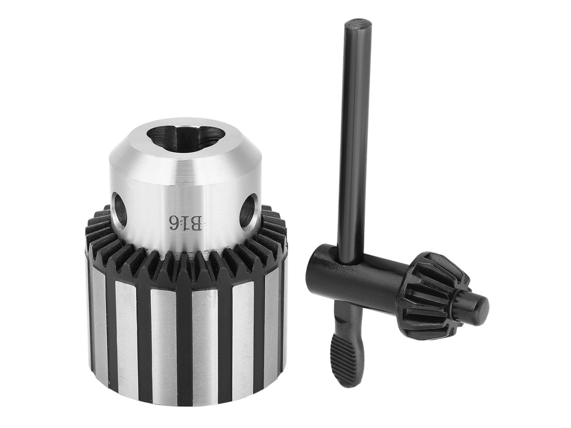 Mandril de Broca com Chave B16 Robusto 3 16mm para Torna e Broca de Bancada