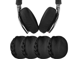 2 pares de mangas elásticas laváveis para fones de ouvido YURU, retráteis em lycra, preto