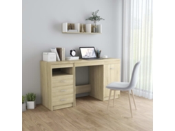 Vidaxl Secretária 140x50x76 Cm Contraplacado Cor Carvalho Sonoma