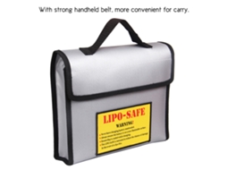 Bolsa Segura para Bateria Lipo, Resistente ao Fogo e Explosão, Grande Capacidade 240x180x65mm
