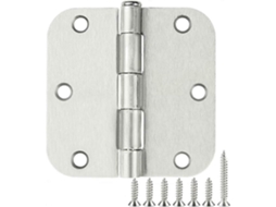 Pacote Com 30 Dobradiças De Porta Arredondadas Níquel Escovado, 3,5 Polegadas, Raio De 58 E 3 12 Acetinadas Slowmoose
