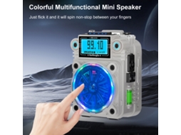 Alto falante Bluetooth EOOCOO com luz Led colorida e 9 níveis de velocidade de rotação