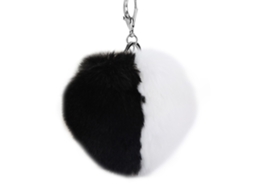 Chaveiro Bicolor Costurado Com Pom Pom