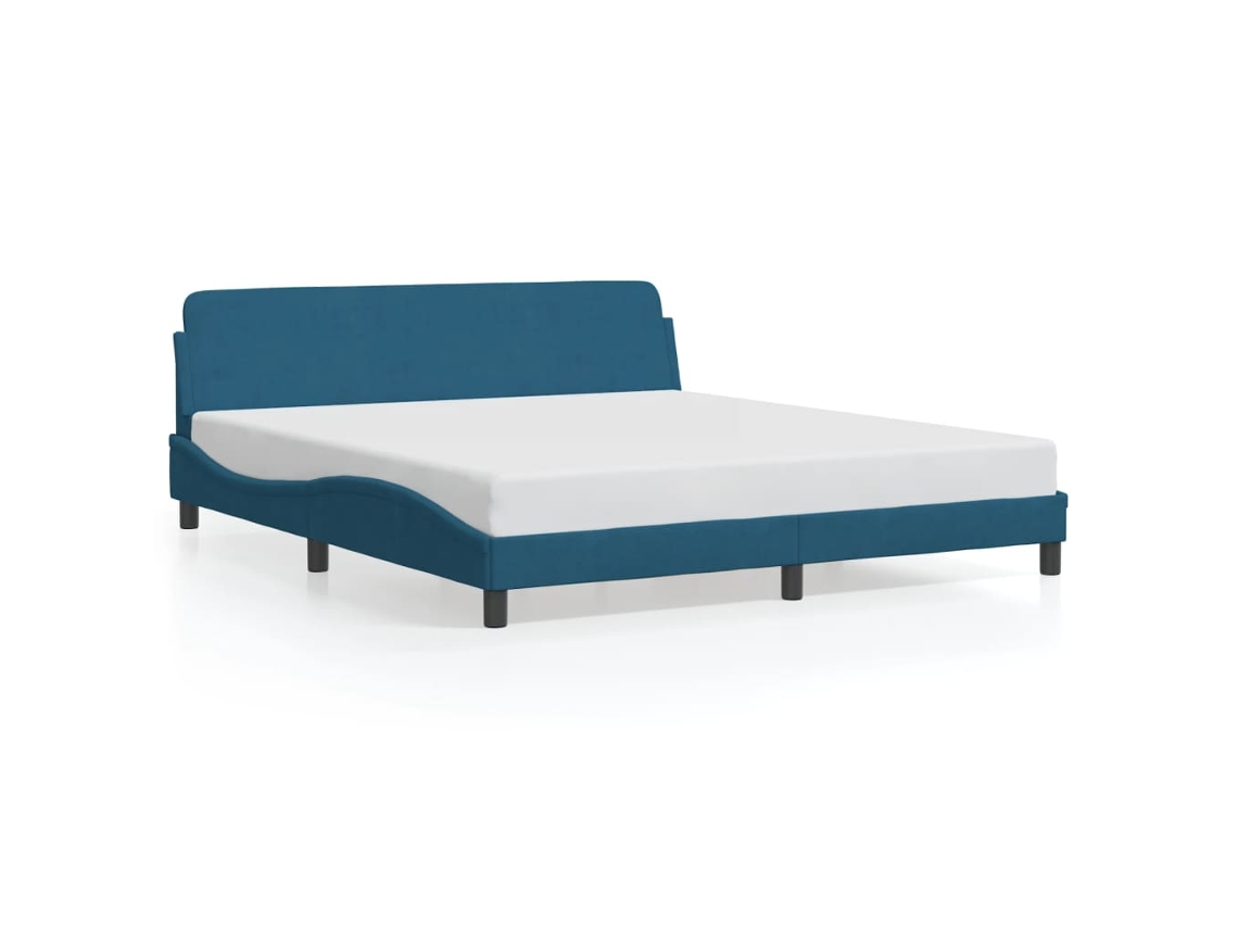 Bed Frame, Bed Frames Vidaxl Azul Veludo (180 X 200 Cm)