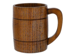 Caneca de Madeira, Grande, Chá Simples, Alça, Cerveja (1 Unidade) AQUAFORGE (marrom)