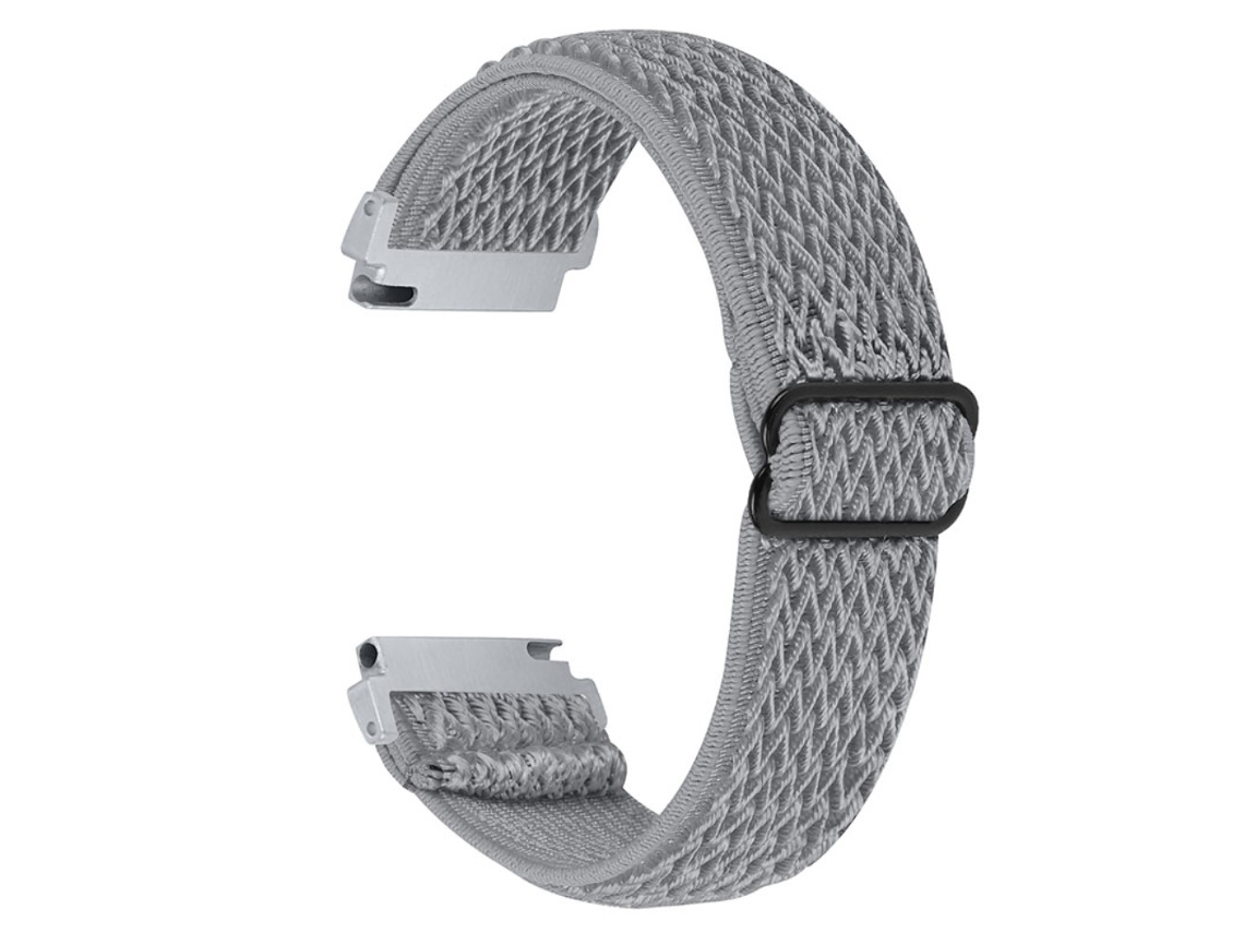 Bracelete de Tecido Trançado Ajustável Elástico 22Mm com Fivela para Huami Amazfit Gtr 47Mm/Pace/Stratos/Stratos 2 Cinza