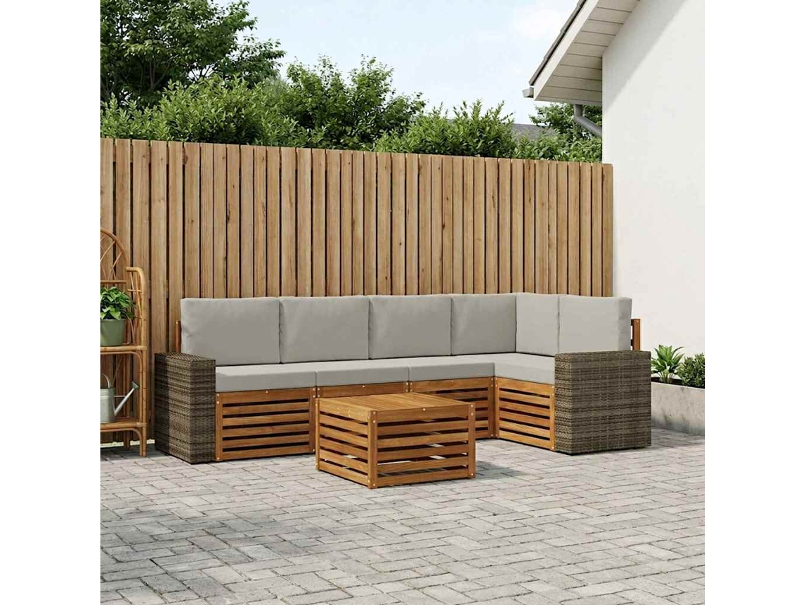 Vidaxl Conjunto De Sofás Para Exterior 6 Unid. Poliéster