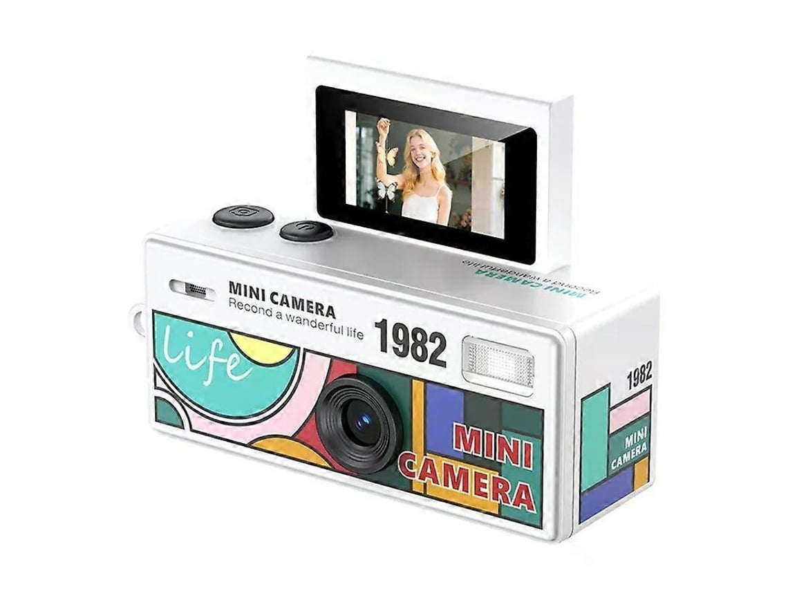 Mini Câmara Digital Com Ecrã Dobrável De 0,96 Polegadas E Gravação 720p, Branca