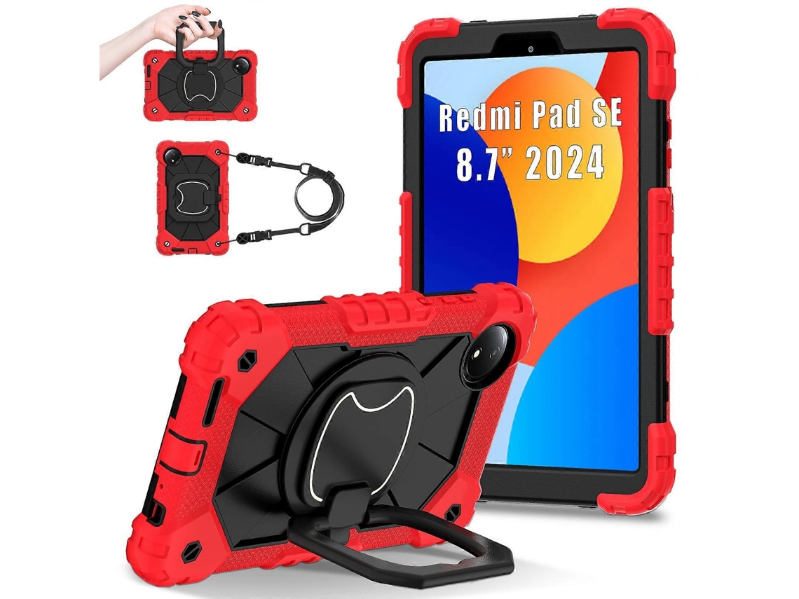Capa Giratória 360° Em Silicone E Pc Para Xiaomi Redmi Pad Se 4g De 8,7 Polegadas, Branco Elysve