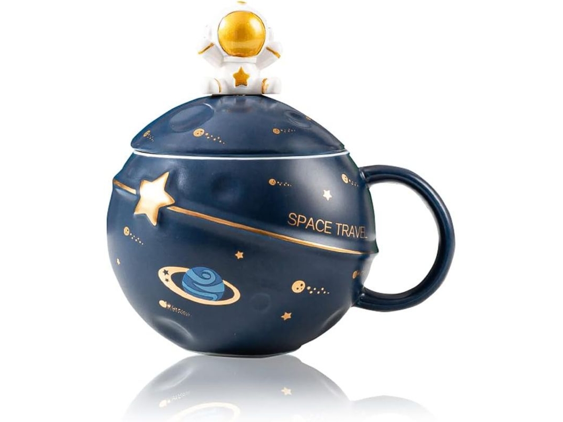 2026 taza de Cerámica Astronauta Con Diseño Estampado Espacial, Taza de Café Cute Azul Oscuro
