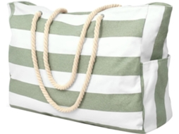 Bolsa de praia SFUSHOS dobrável, para natação, piscina, compras, com alça de ombro, verde