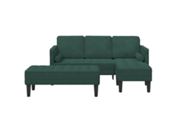 Conjunto de Sofás com Almofada 2 Pcs Verde Escuro Poliéster MAISON EXCLUSIVE