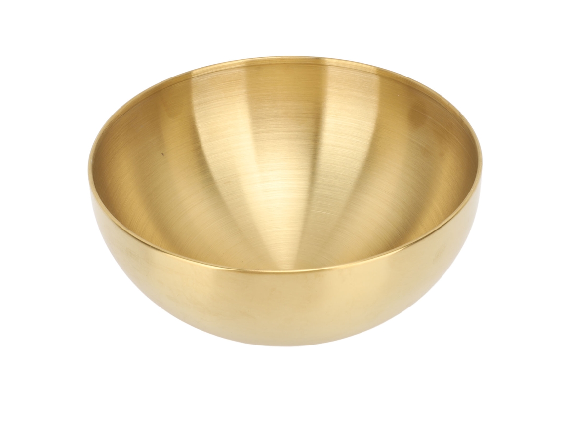 Taza De Salada De Acero Inoxidable Con Doble Pared Aislante Anti-polívo Redonda Para Hogar, Restaurante Y Camping - Oro