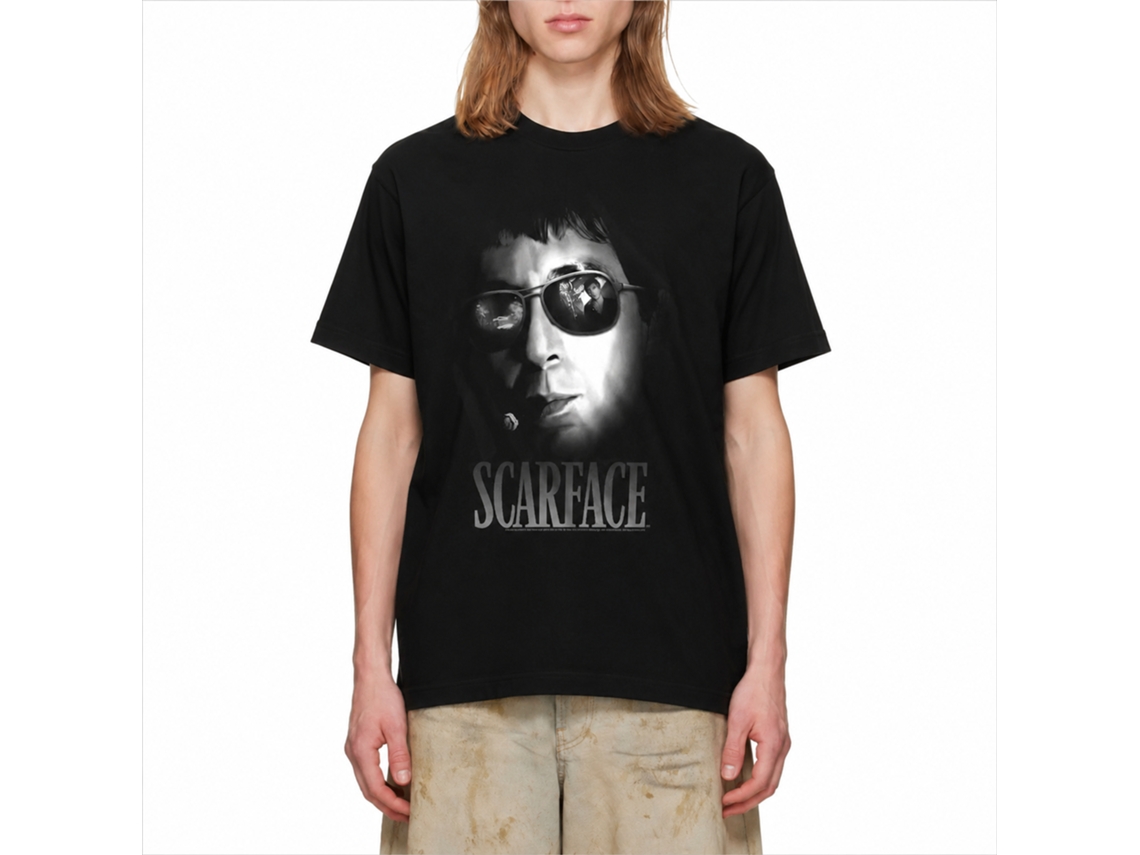 Rockinstone Scarface Movie Aviators Black Adult T-shirt Size:l