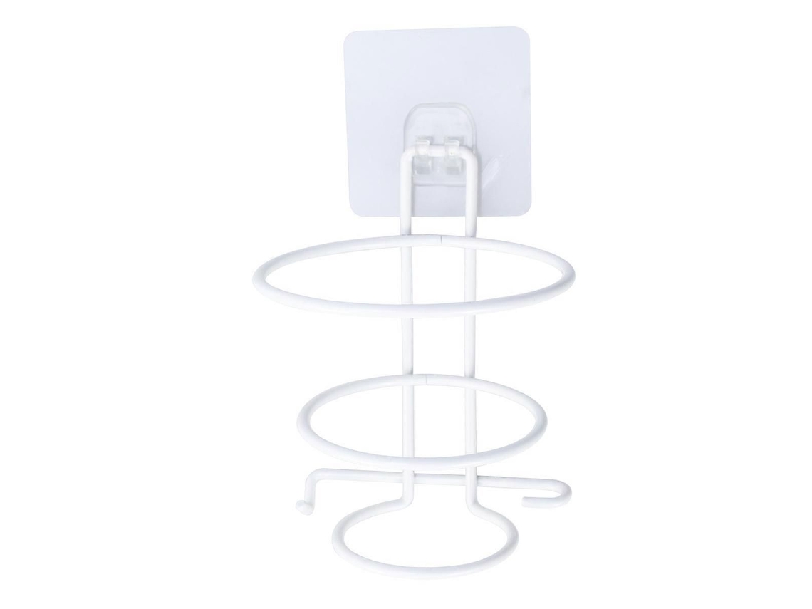 Suporte De Parede Para Secador De Cabelo, Organizador Para Secador De Cabelo, Acessórios Para Banheiro, Branco, Retangular, Multifuncional, 1 Uni