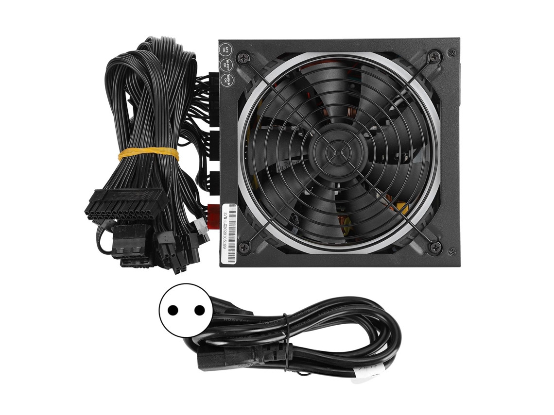 Fonte de Alimentação EOOCOO, totalmente modular, ventoinha RGB, 500W
