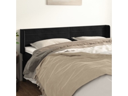 Vidaxl Cabeceira De Cama C/ Abas Veludo 163x16x78/88 Cm Preto