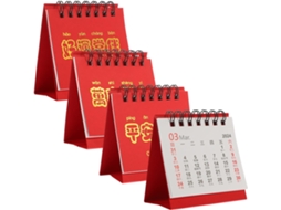 Calendário De Mesa Mensal 4 Peças, Pequeno, Com Espaço Para Anotações,