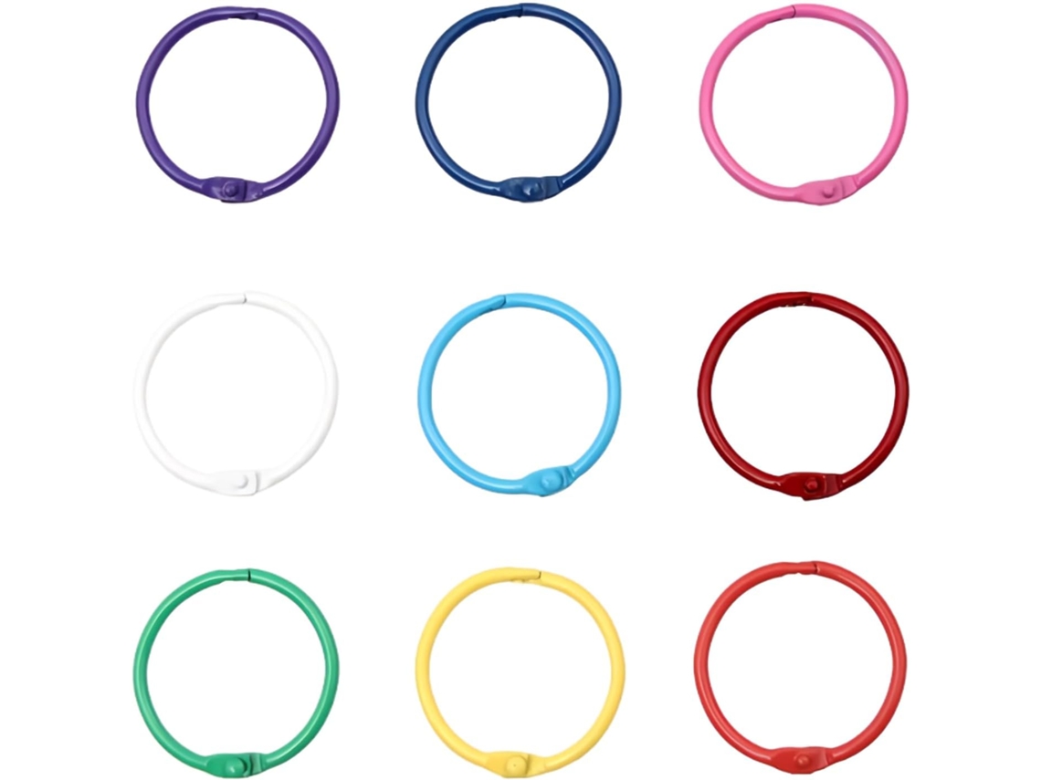 Conjunto De 10 Argolas Metálicas Coloridas Para Fichário, Fáceis Usar, Ideais Fichas, Cartões Estudo