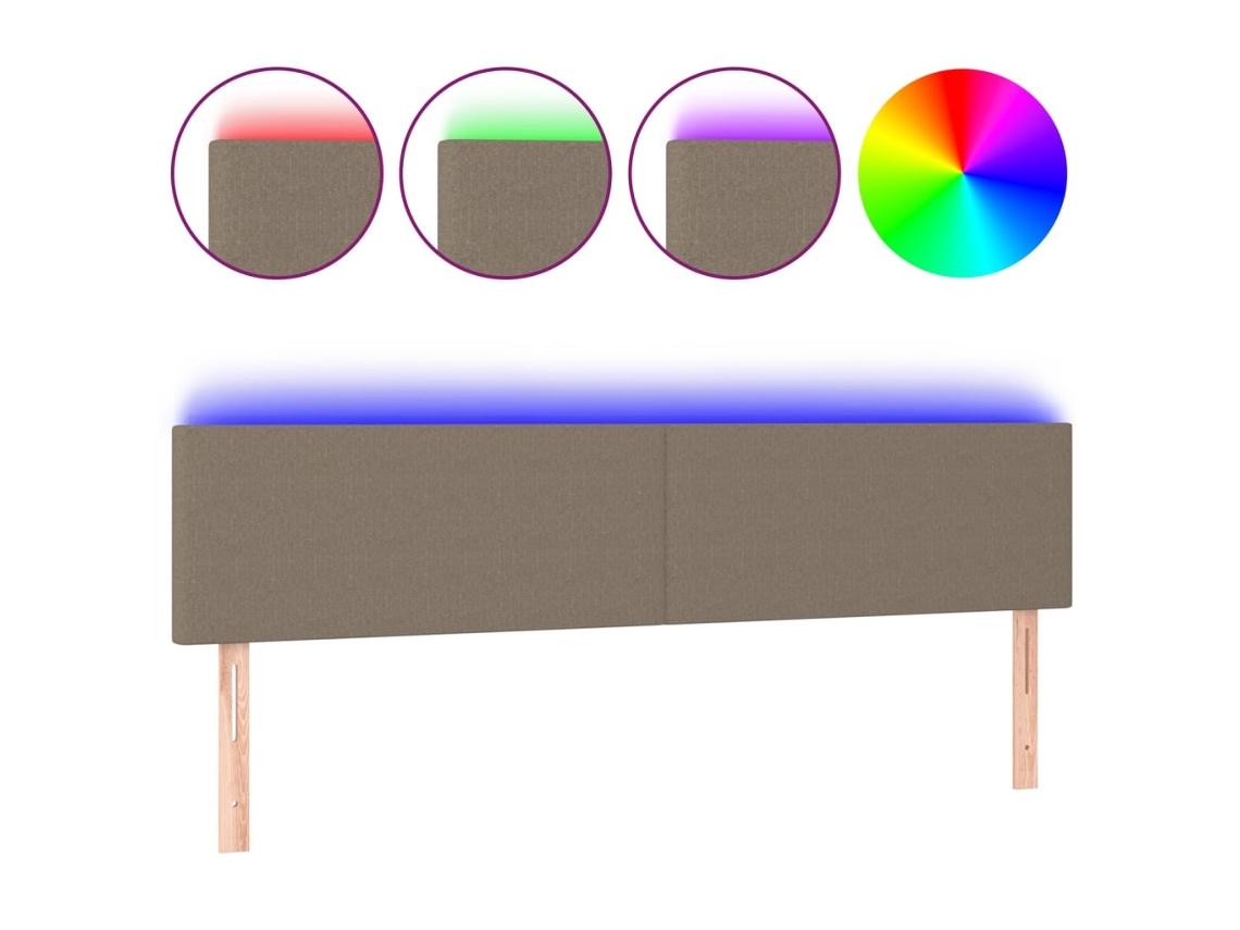 Led Headboard, Led Headboards Vidaxl Cinzento-acastanhado Tecido (180 X 5 X 78/88 Cm)